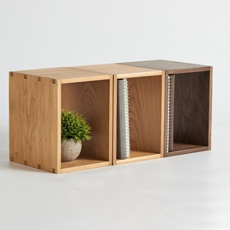 Open Back Bookshelf Modern Style Solid Wood Bookcase for Office