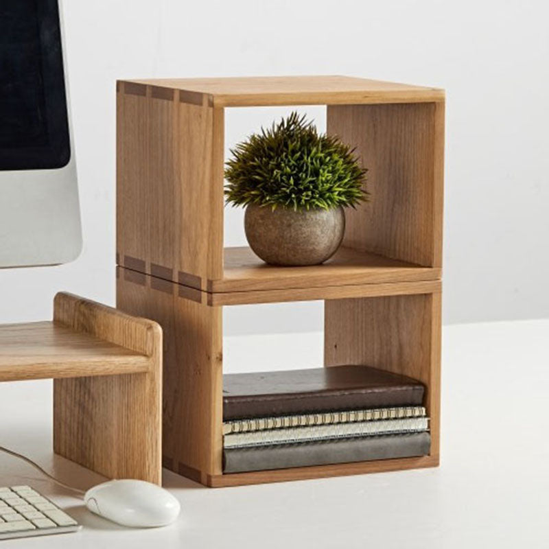 Open Back Bookshelf Modern Style Solid Wood Bookcase for Office