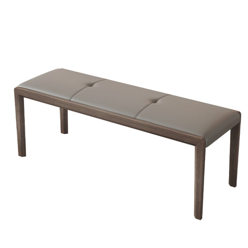 Contemporary Solid Wood Bench Brown Seating Bench with 4 Legs