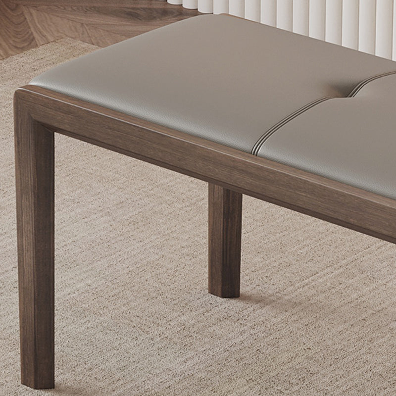 Contemporary Solid Wood Bench Brown Seating Bench with 4 Legs