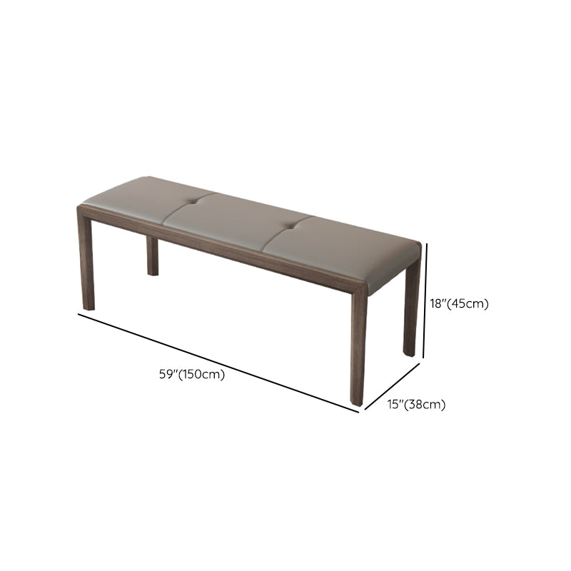 Contemporary Solid Wood Bench Brown Seating Bench with 4 Legs