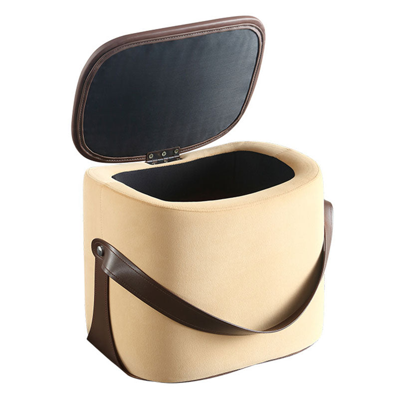 Glam Ottoman Faux Leather Stain Resistant Upholstered Square Ottoman with Legs