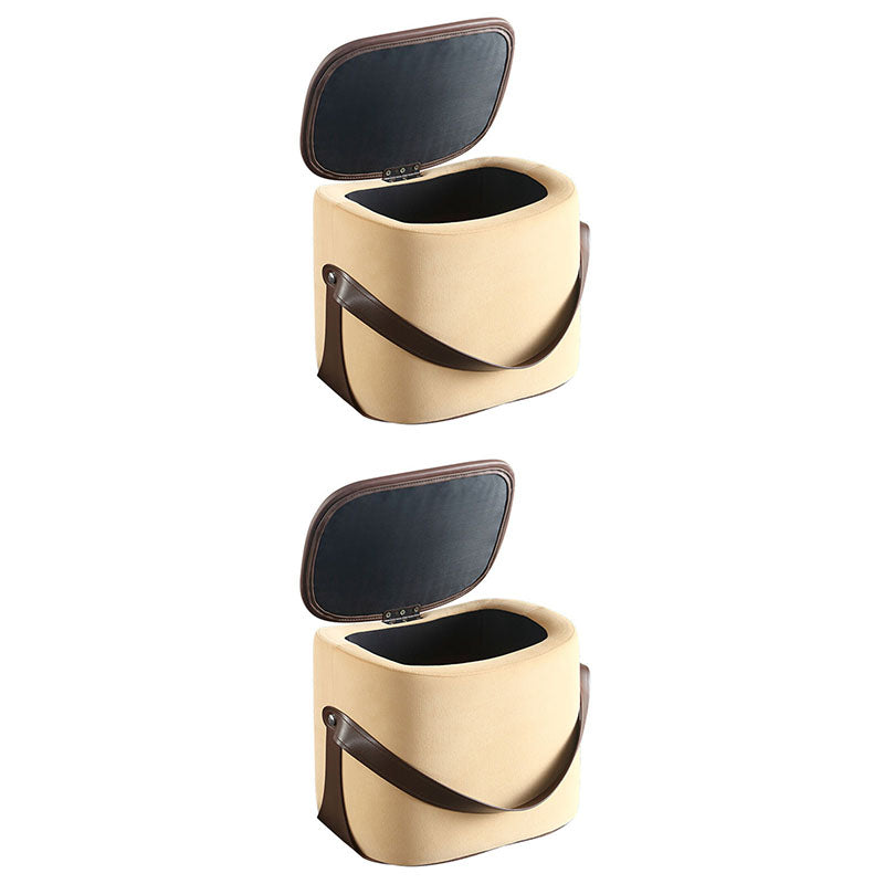 Glam Ottoman Faux Leather Stain Resistant Upholstered Square Ottoman with Legs