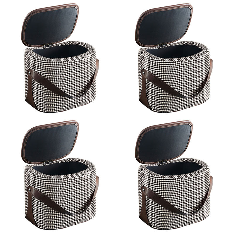 Glam Ottoman Faux Leather Stain Resistant Upholstered Square Ottoman with Legs