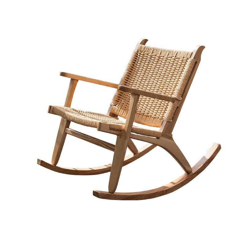 Modern Style Wood Base Rocking Chair Leisure Chaise Lazy Chair for Balcony