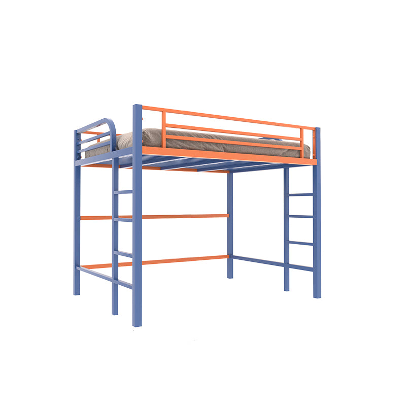 Modern Built-In Ladder Loft Bed Headboard Bed with Guardrail