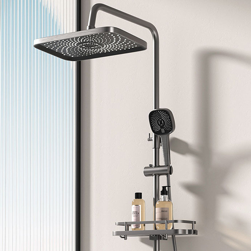 Modern Shower Trim Push Button Dual Shower Head Wall Mounted Shower Combo