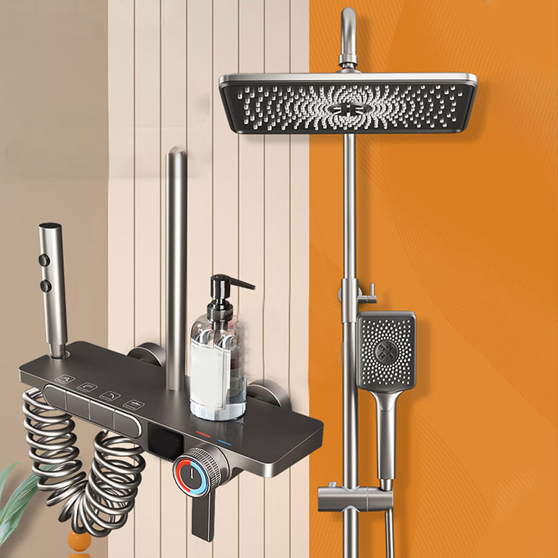 Modern Wall Mount Shower Trim Adjustable Spray Pattern Shower Head Combo