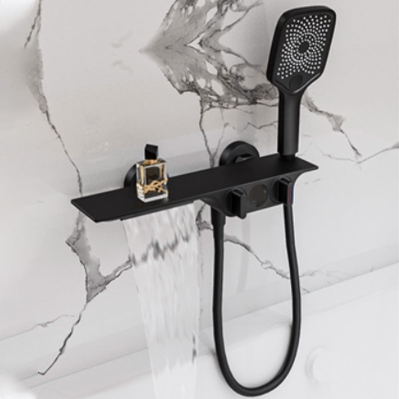 Modern Plain Shower Trim Adjustable Water Flow Wall Mount Shower Head Combo