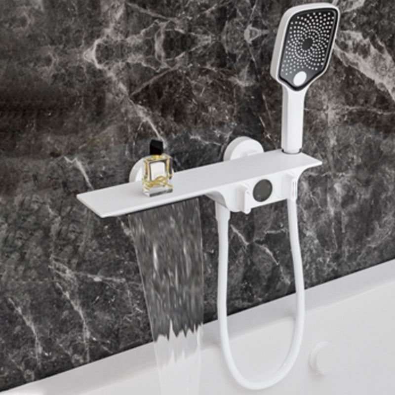 Modern Plain Shower Trim Adjustable Water Flow Wall Mount Shower Head Combo