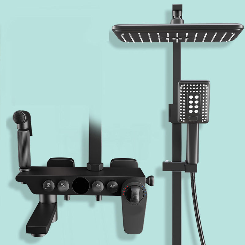 Slide Bar Shower System Adjustable Spray Pattern Shower Head Combo