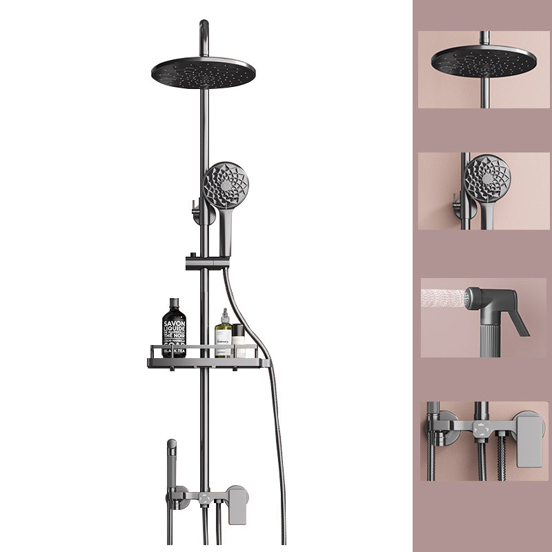 Modern Plain Shower Trim Temperature Control Slide Bar Included Shower System