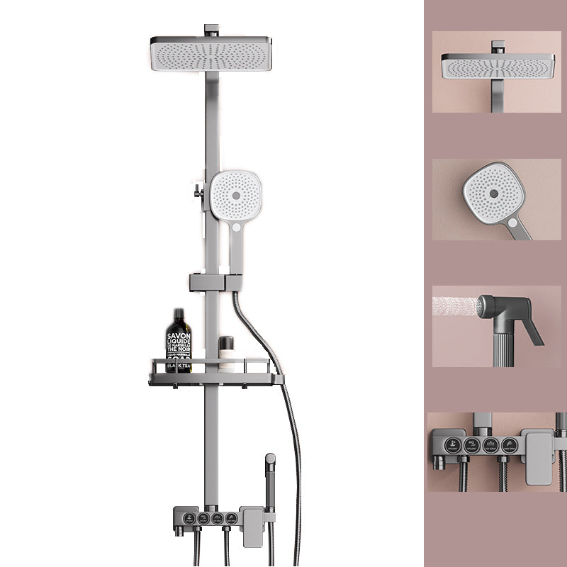 Modern Plain Shower Trim Temperature Control Slide Bar Included Shower System