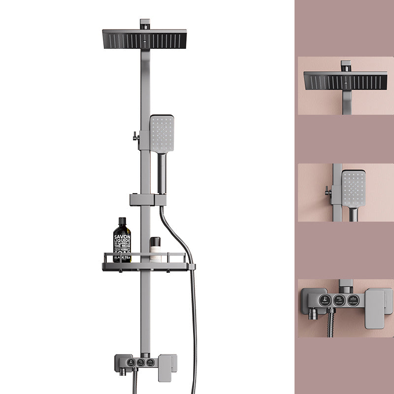 Modern Plain Shower Trim Temperature Control Slide Bar Included Shower System