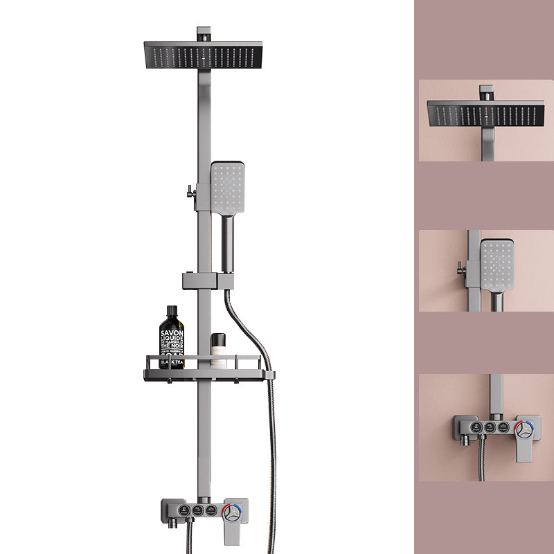 Modern Plain Shower Trim Temperature Control Slide Bar Included Shower System