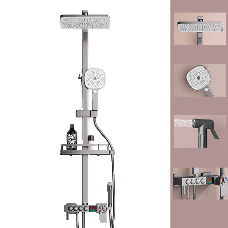 Modern Plain Shower Trim Temperature Control Slide Bar Included Shower System