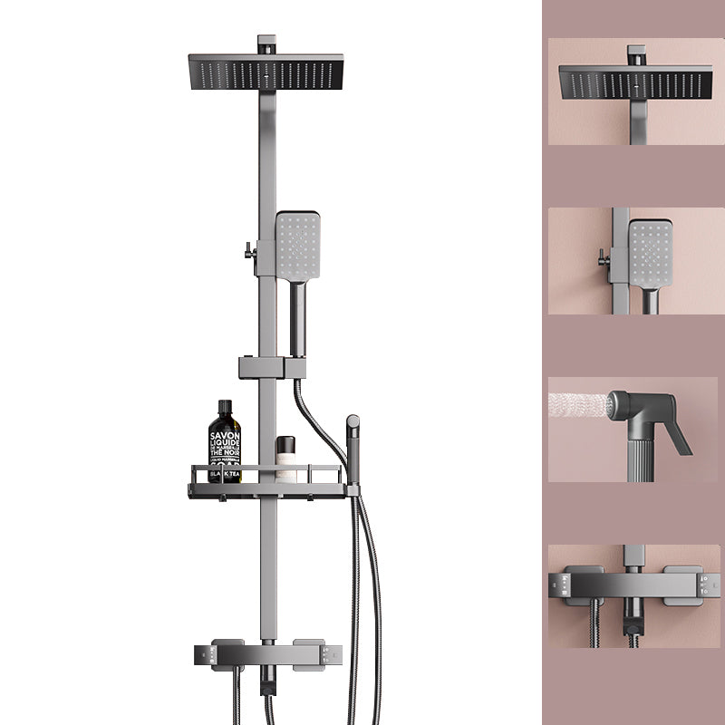 Modern Plain Shower Trim Temperature Control Slide Bar Included Shower System