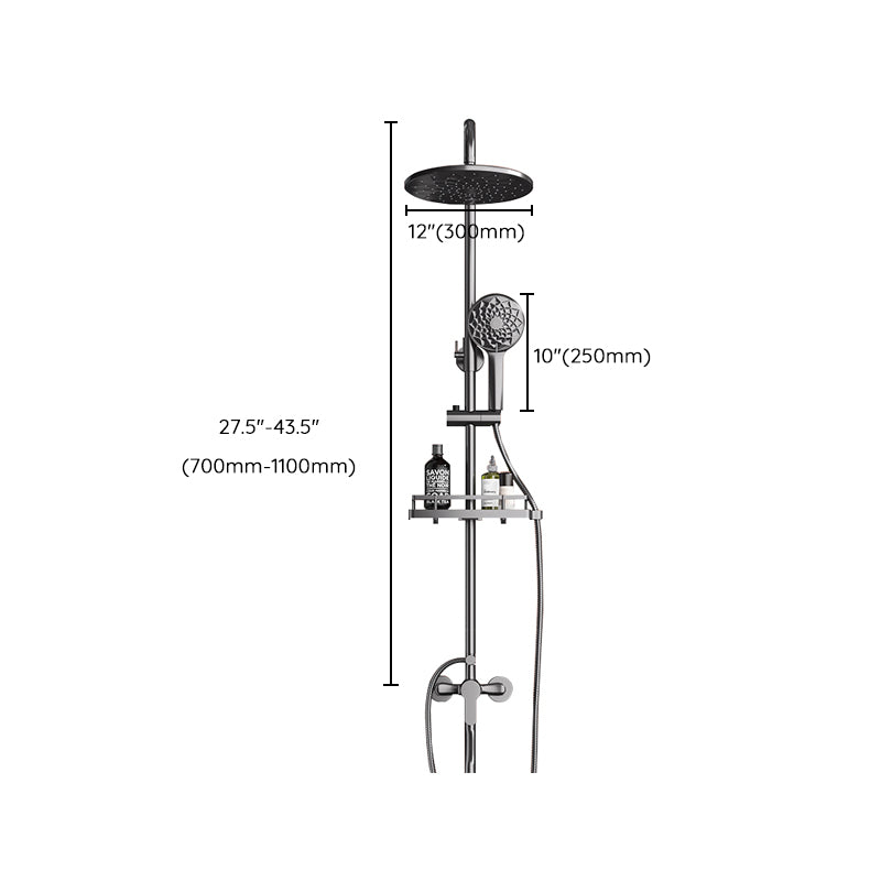 Modern Plain Shower Trim Temperature Control Slide Bar Included Shower System