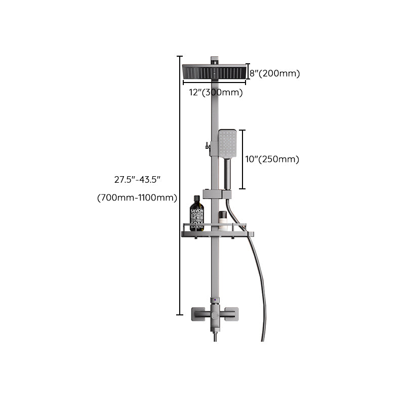 Modern Plain Shower Trim Temperature Control Slide Bar Included Shower System