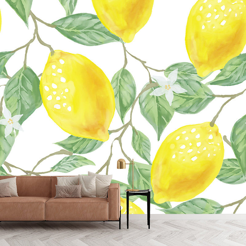 Fruit Illustration Mural Wallpaper Environment Friendly Living Room Wall Mural