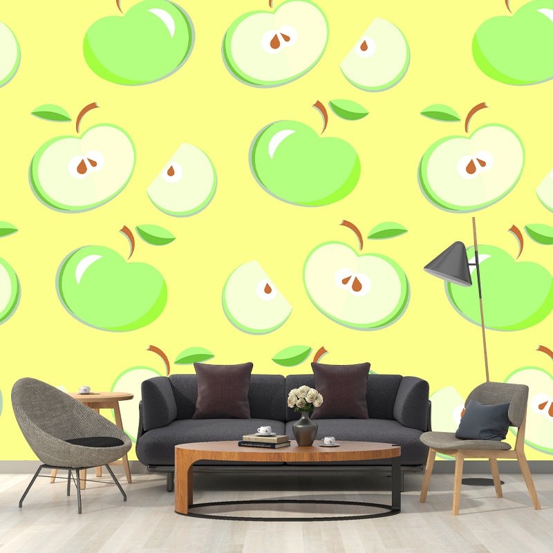 Fruit Illustration Mural Wallpaper Environment Friendly Living Room Wall Mural
