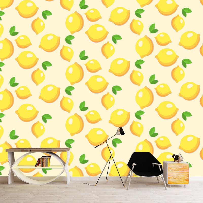 Fruit Illustration Mural Wallpaper Environment Friendly Living Room Wall Mural