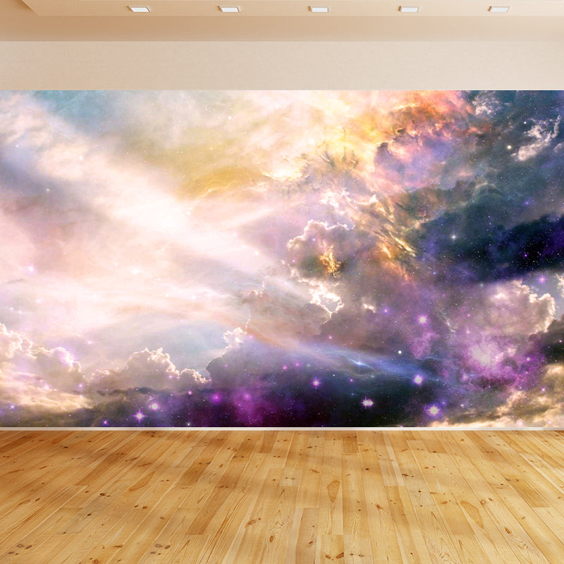 Modern Illustration Mural Wallpaper Starry Sky Sitting Room Wall Mural