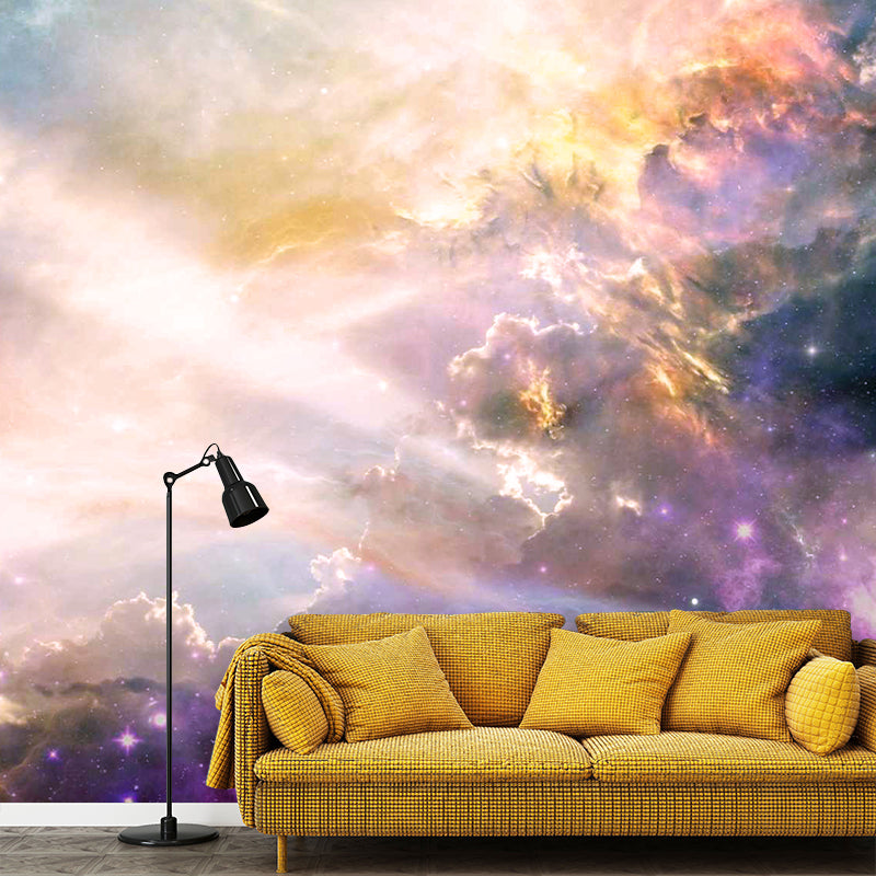 Modern Illustration Mural Wallpaper Starry Sky Sitting Room Wall Mural