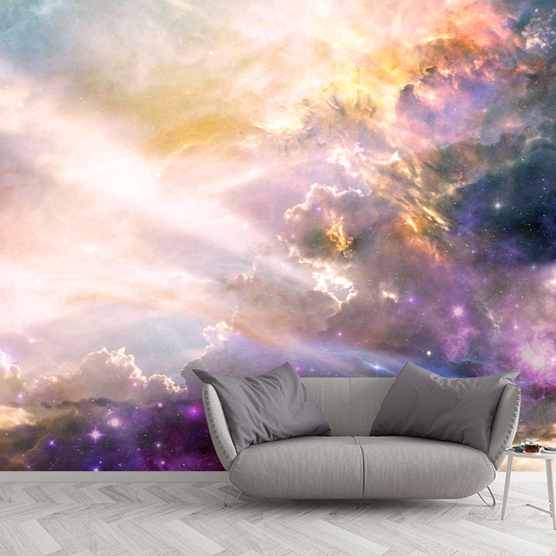 Modern Illustration Mural Wallpaper Starry Sky Sitting Room Wall Mural