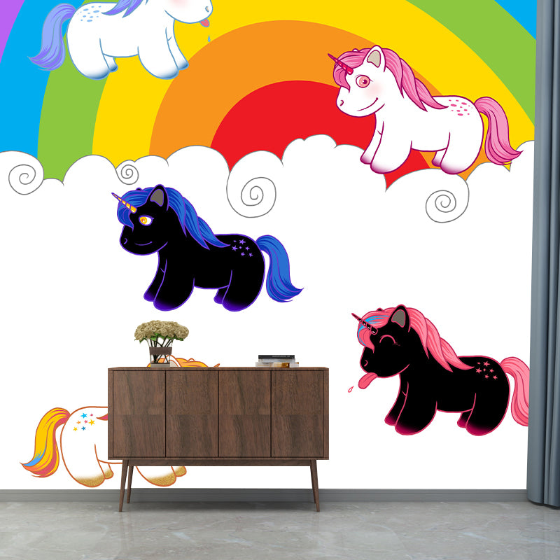 Cartoon Animals Wallpaper Environment Friendly Mildew Resistant Indoor Wall Mural