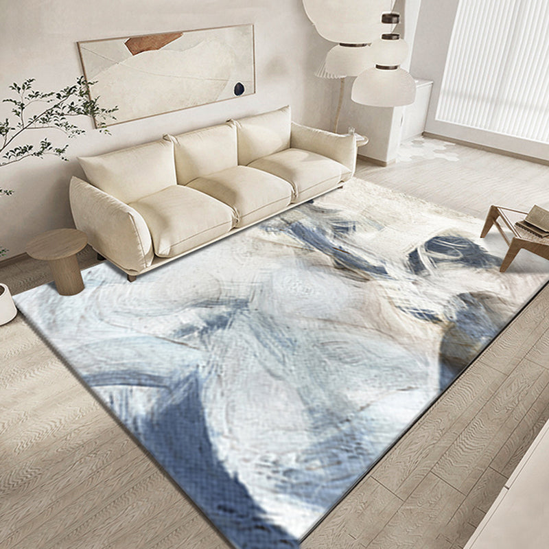 Green Modern Rug Polyester Graphic Area Rug Washable Rug for Living Room
