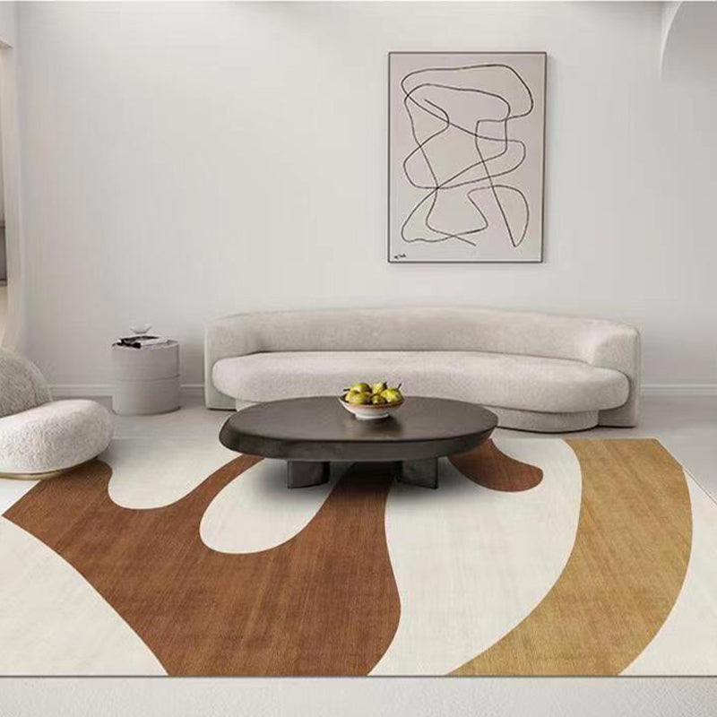 Dark Gray Nordic Rug Polyester Striped Area Rug Tear Resistant Rug for Living Room