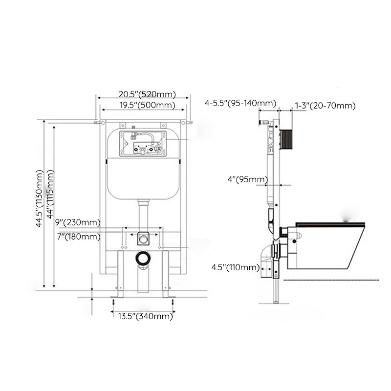 Wall Mount Modern Flush Toilet Porcelain Single Flush Toilet