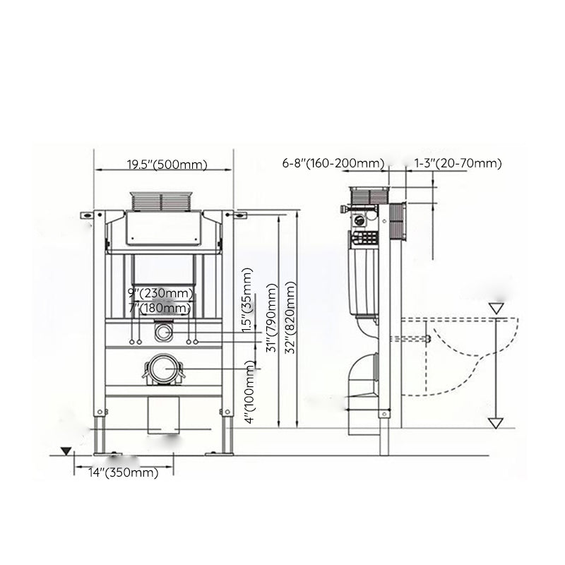 Wall Mount Modern Flush Toilet Porcelain Single Flush Toilet