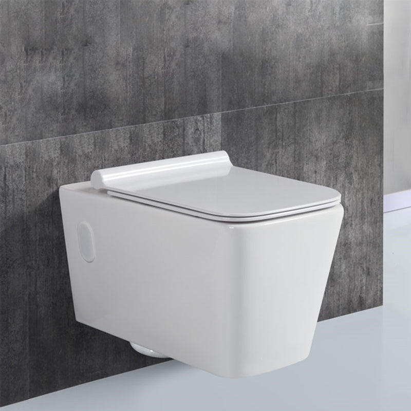 Modern Wall Mount Toilet White Toilet Bowl with Seat for Washroom