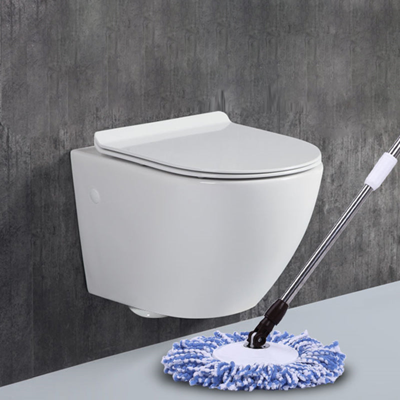 Modern Wall Mount Toilet White Toilet Bowl with Seat for Washroom