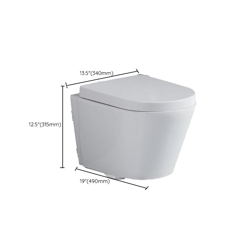 Modern Wall Mount Toilet White Toilet Bowl with Seat for Washroom