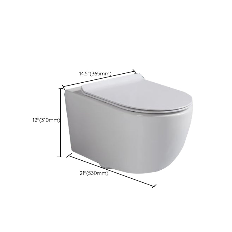 Modern Wall Mount Toilet White Toilet Bowl with Seat for Washroom