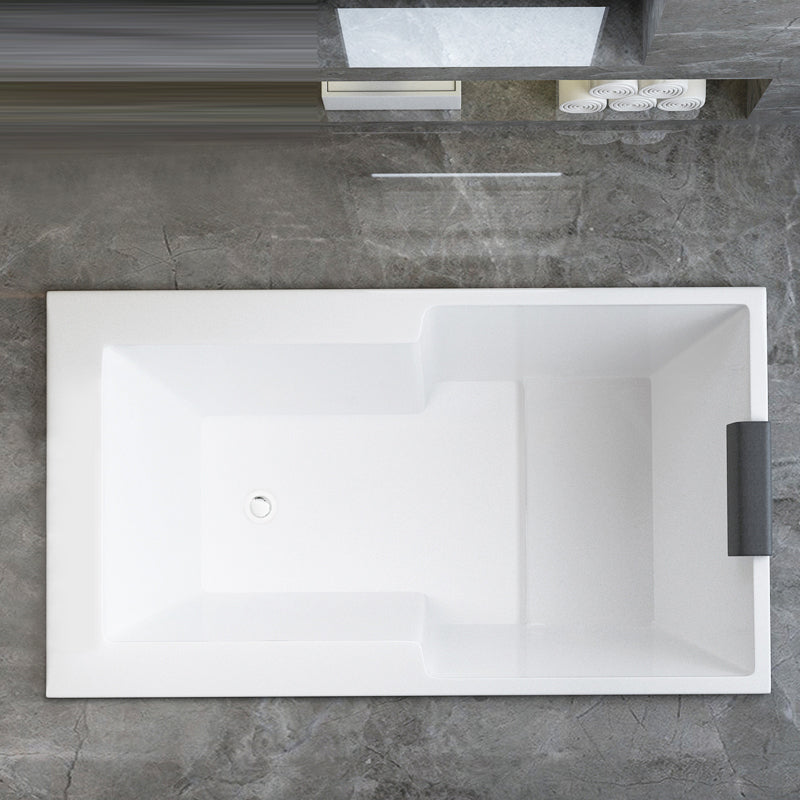 Modern Drop in Acrylic Bathtub Rectangular Soaking White Bath
