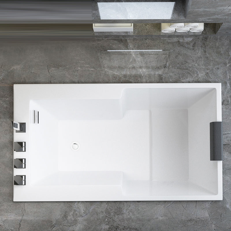 Modern Drop in Acrylic Bathtub Rectangular Soaking White Bath