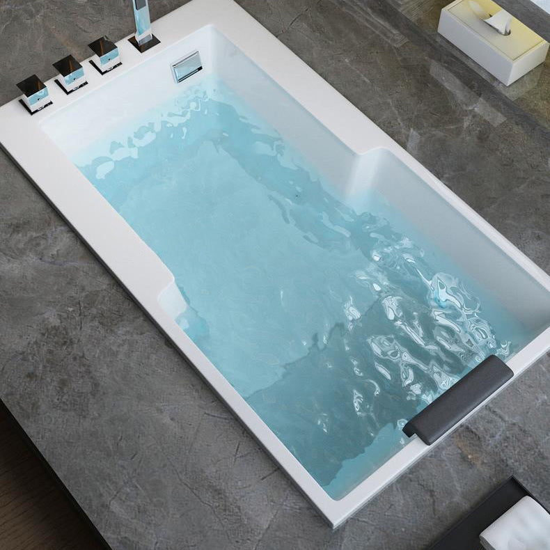 Modern Drop in Acrylic Bathtub Rectangular Soaking White Bath