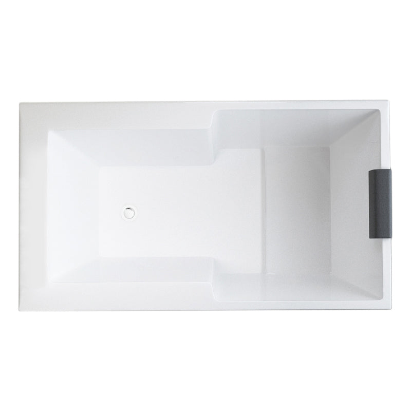 Modern Drop in Acrylic Bathtub Rectangular Soaking White Bath