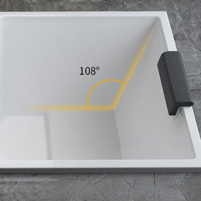 Modern Drop in Acrylic Bathtub Rectangular Soaking White Bath