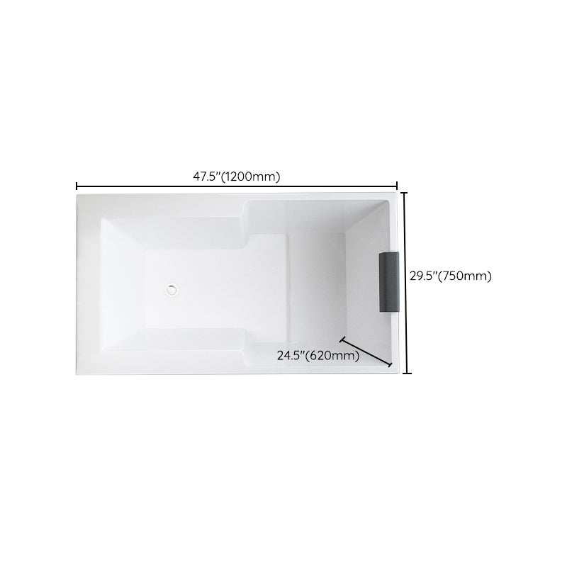 Modern Drop in Acrylic Bathtub Rectangular Soaking White Bath