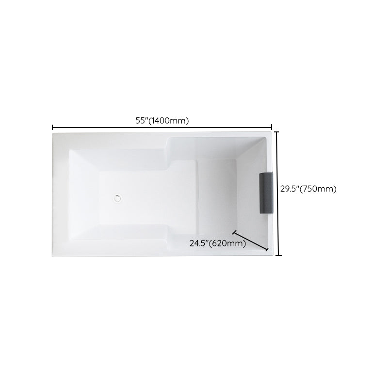 Modern Drop in Acrylic Bathtub Rectangular Soaking White Bath