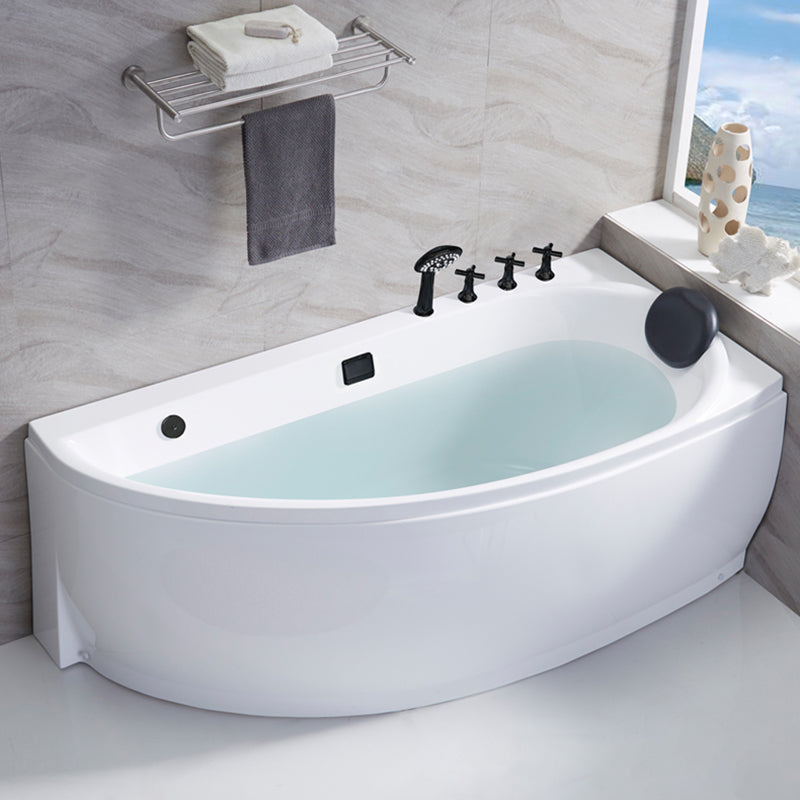 Corner Acrylic Bath Modern Soaking White Back to Wall Bathtub