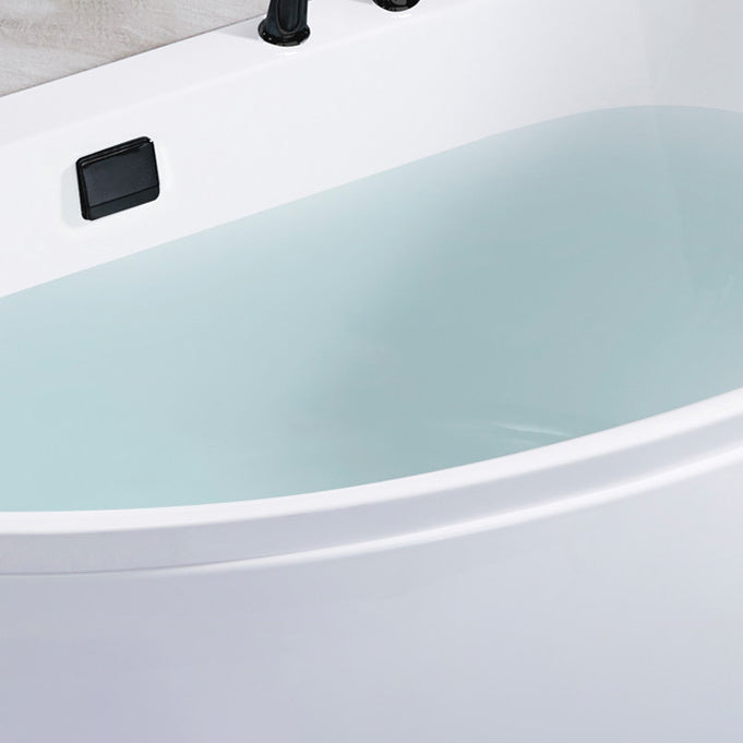 Corner Acrylic Bath Modern Soaking White Back to Wall Bathtub
