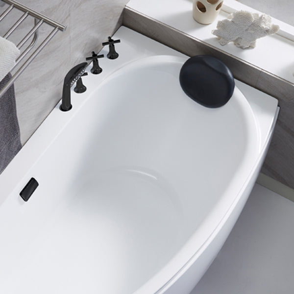 Corner Acrylic Bath Modern Soaking White Back to Wall Bathtub