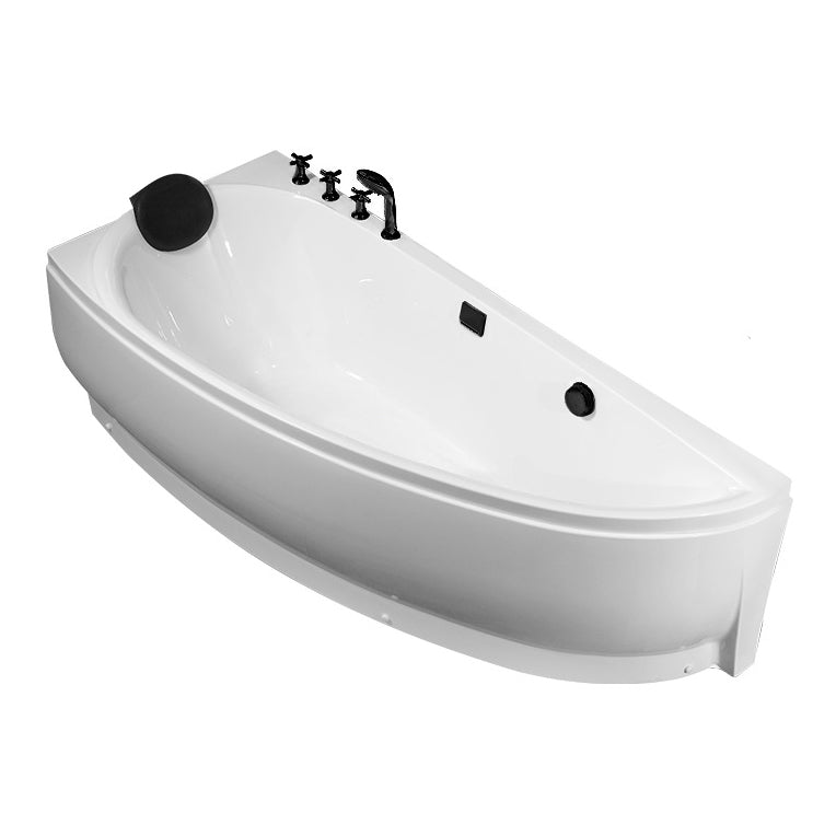 Corner Acrylic Bath Modern Soaking White Back to Wall Bathtub