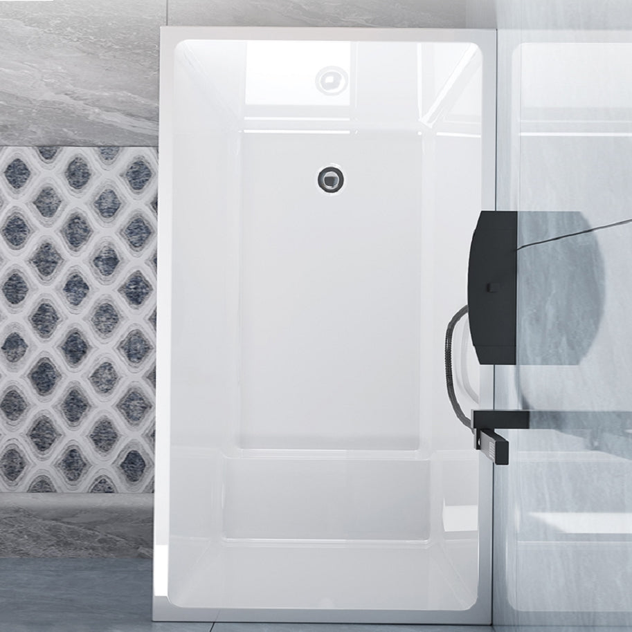 Acrylic Back to Wall Bathtub Stand Alone Modern Soaking Bath